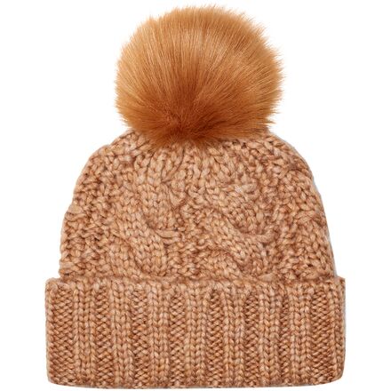 UGG - Knit Cable Beanie Faux Fur Pom