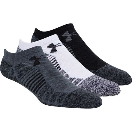 Under Armour - Elevated Performance No Show Sock - 3-Pack - Pitch Gray/Asst