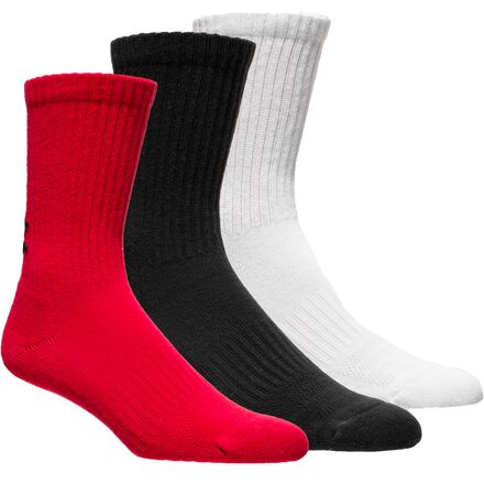 Under Armour - Training Cotton Crew Sock - 3-Pack - Red/Asst