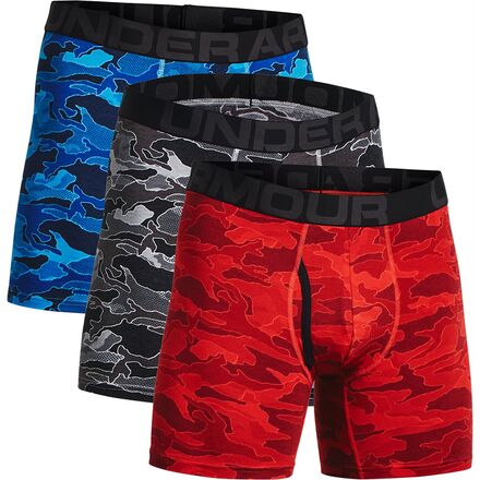 Under Armour - Charged Cotton 6in Boxerjock - 3-Pack - Men's - Mod Gray/Pomegranate/Canoe Blue
