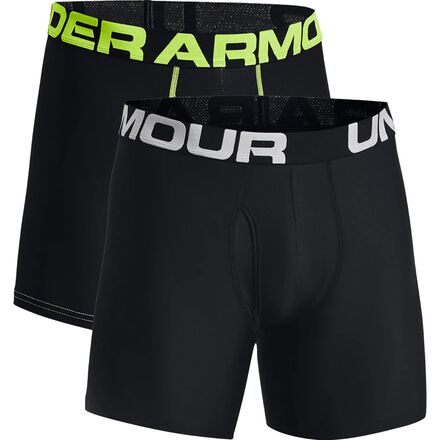 Under Armour - Tech 6in Boxerjock Underwear - 2-Pack - Men's - Black/Black
