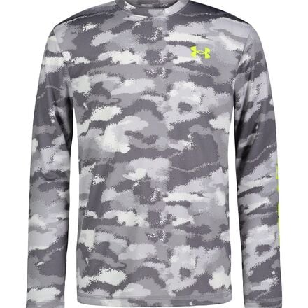 Under Armour - Dissolve Camo Logo UPF Long-Sleeve Shirt - Boys' - Halo Gray