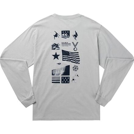 US Ski and Snowboard - Stars and Stripes Long-Sleeve Crew - Light Blue