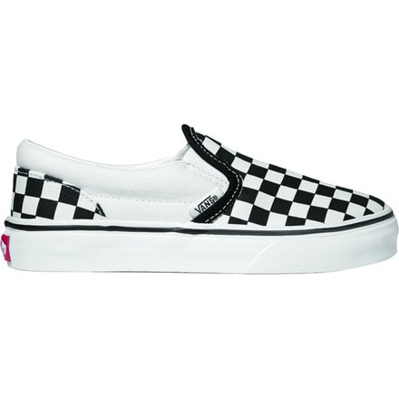 Vans - Classic Slip-On Skate Shoe - Girls' - (Checkerboard) Black/ True White