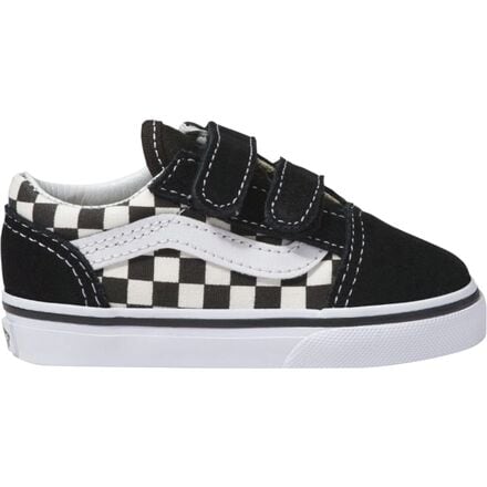 Vans - Old Skool V Skate Shoe - Toddler Boys' - (primary Check) Black/White