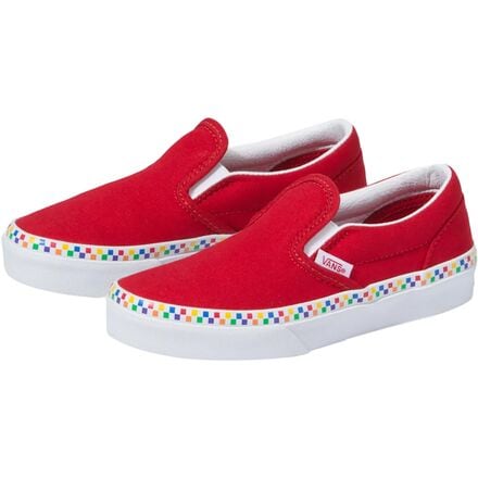 Vans - Rainbow Checkerboard Classic Slip-On Skate Shoe - Kids'