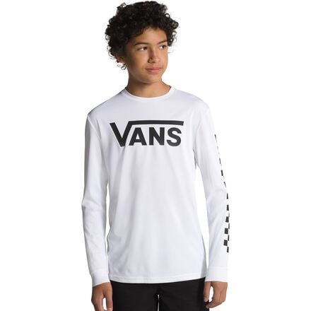 Vans - Classic Checker Long-Sleeve Sun Shirt - Boys' - White/Black