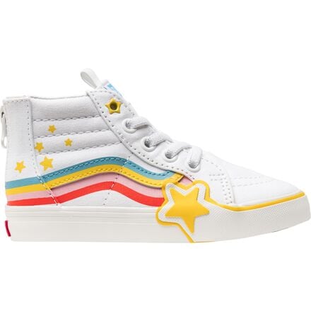 Vans - SK8-Hi Zip Rainbow Star Shoe - Toddlers' - Cobra Kai True White/Multi