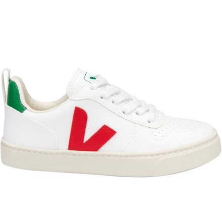 Veja - V-10 Laces Sneaker - Kids' - White Pekin Emeraude