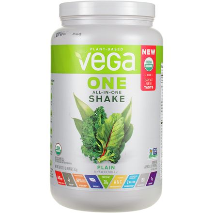 Vega Nutrition - One Organic Shake - Large Tub - Plain Unsweetened