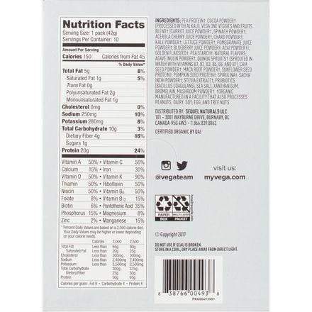 Vega Nutrition - One Organic Shake - 10-Pack - Chocolate