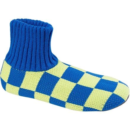 Verloop - Checkerboard Sock Slippers - Lime/Cobalt