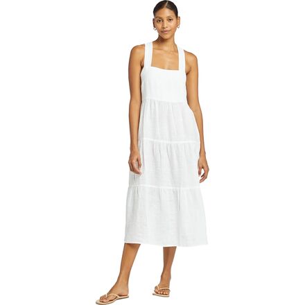 Vitamin A - Canyon Linen Midi Dress - Women's - EcoLinen White