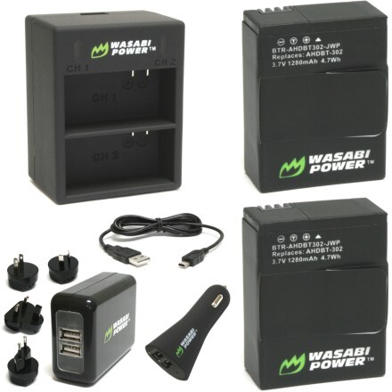 Wasabi Power - Battery-2 Pack & Dual Charger for GoPro HERO3+