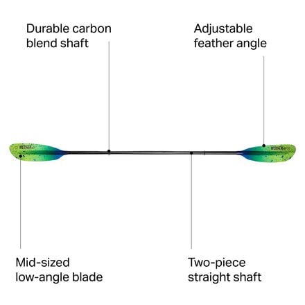 Werner - Camano Hooked Fiberglass 2-Piece Paddle - Straight Shaft