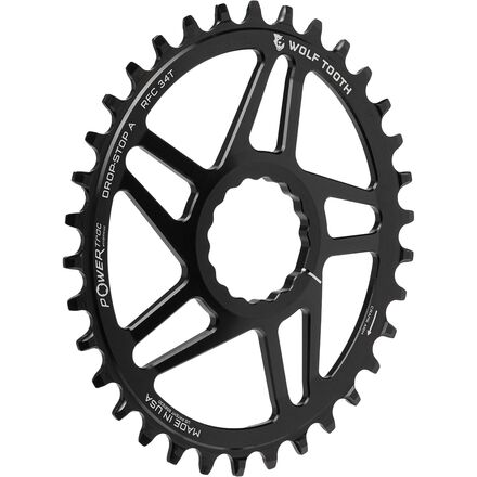 Wolf Tooth Components - Drop Stop PowerTrac Race Face Cinch Direct Mount Chainring - Black
