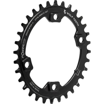 Wolf Tooth Components - Drop Stop PowerTrac Shimano Chainring - Black