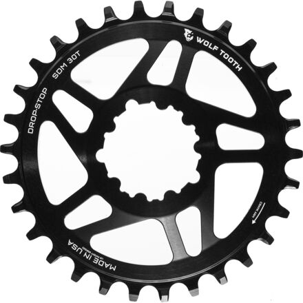 Wolf Tooth Components - Drop Stop SRAM Direct Mount Chainring - Black/6mm Offset
