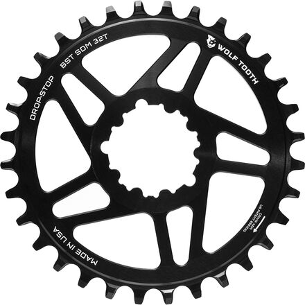 Wolf Tooth Components - Drop Stop SRAM Direct Mount Chainring - Boost - Black/3mm Offset