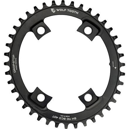 Wolf Tooth Components - Drop Stop PowerTrac Shimano Asymmetric Chainring - 110 BCD - Black