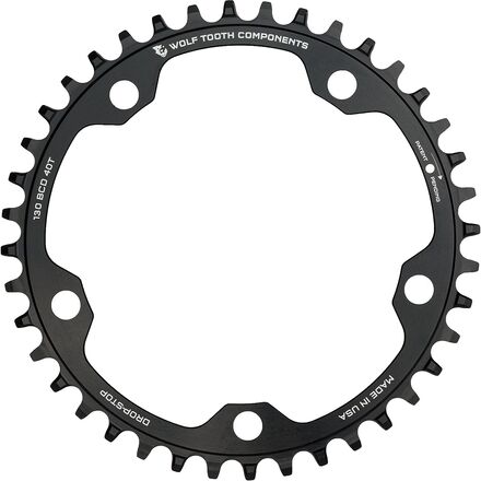 Wolf Tooth Components - Drop Stop 5-Bolt SRAM Flattop Chainring - Black