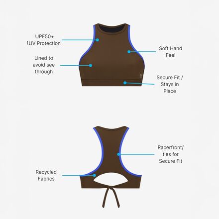 Wallien - Racerfront Tie Bikini Top - Women's