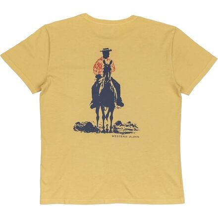 Western Aloha - Paniolo On Horseback T-Shirt - Men's - Yellow