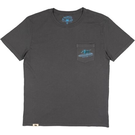 Western Aloha - Surfing Boar Pocket T-Shirt - Men's - Charcoal