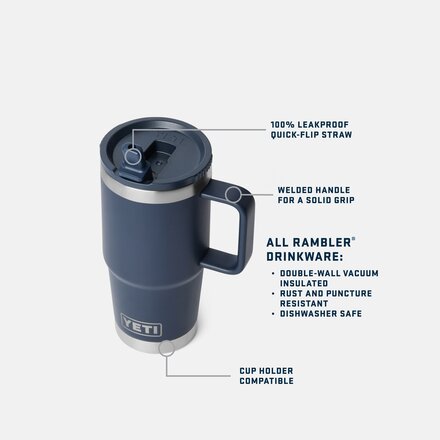 YETI - Rambler 20oz Travel Mug - Flip Straw Lid