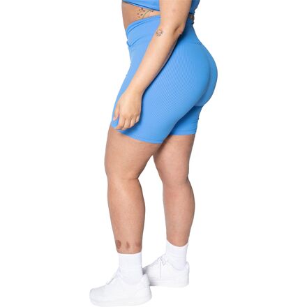 YEAR OF OURS Womens Slitted Drawstring Waist Boyfriend Shorts