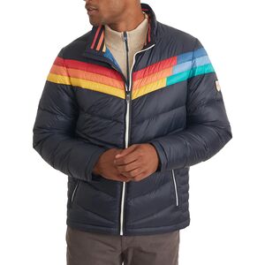70s Puffer Marine Layer Colour Block Puffer Jacket Mens Mad Blue
