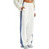 All Fenix - Soft Luxury Contrast Wide Leg Track Pant - Women's - Chalk/Blue Indigo