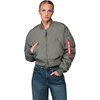 Alpha Industries - MA-1 Cropped Flight Oxford Jacket - Women's - Field Gray