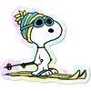 Apply Stickers - Skier Snoopy Sticker - White