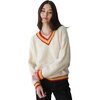 Callahan - Tina V-Neck Pullover Sweater - Women's - Creme