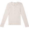 DU/ER - Ribbed Pima Long-Sleeve Henley Top - Women's - Ecru
