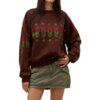 DAYDREAMER - Camp Flowers Oversized Crew Sweatshirt - Women's - Dark Auburn