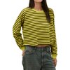 DAYDREAMER - Stripe Meet And Greet Long-Sleeve Top - Women's - Sour Apple Stripe