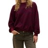 DAYDREAMER - Stripe Terry Oversized Sweatshirt - Women's - Burgundy Stripe