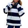 FP Movement - Printed Hustle Layer Top - Women's - White/Navy Stripe
