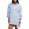 Free People - Oxford Club Mini Dress - Women's - Cornflower Combo
