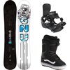 Gnu - Antigravity Snowboard + Lightning Binding + Aura OG Boot - One Color, Black, Black/White 20