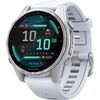 Garmin - fenix 8 AMOLED Sport Watch - Silver (Whitestone Silicone Band)
