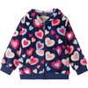Hatley - Fleece Zip-Up Hoodie - Kids' - Bunches of Hearts/Patriot Blue