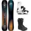Jones Snowboards - Mountain Twin w/ STW BOA + Mercury FASE Snowboard Package - Blk/CldWht/Blk/Blk