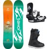 Jones Snowboards - Prodigy w/ Micron + Eclipse Snowboard Package - Kids' - Org/Teal/BlizBlk/Blk