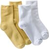 L.L.Bean - Cozy Rangeley Micro Crew Sock - 2-Pack - Lemon Zest/White