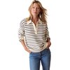 Marine Layer - Valarie Polo Sweater - Women's - Antique White/Navy Stripe