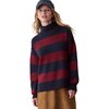 Marine Layer - Mid Gauge Rugby Rollneck Top - Women's - Cabernet/Navy Stripe