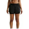 Nike - Swift Dri-Fit Mid-Rise 2-in-1 Running Short - Women's - Black/Reflective Silver